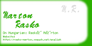marton rasko business card